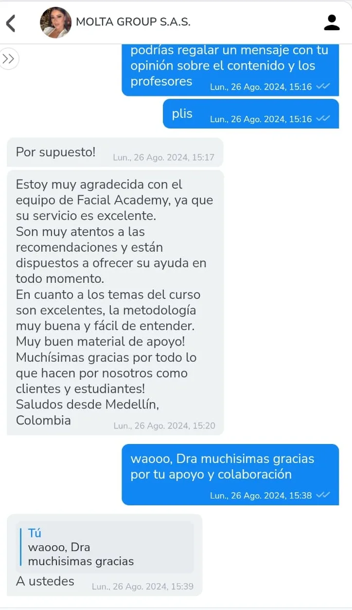 Mensaje de una alumna