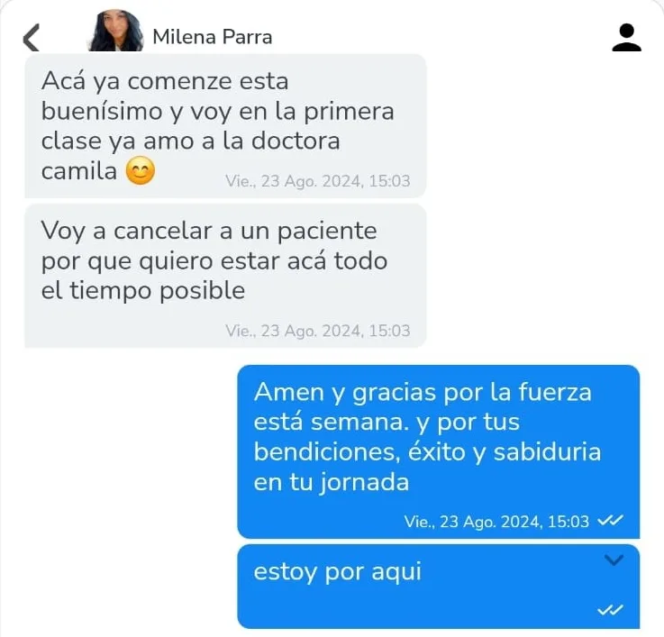 Mensaje de una alumna